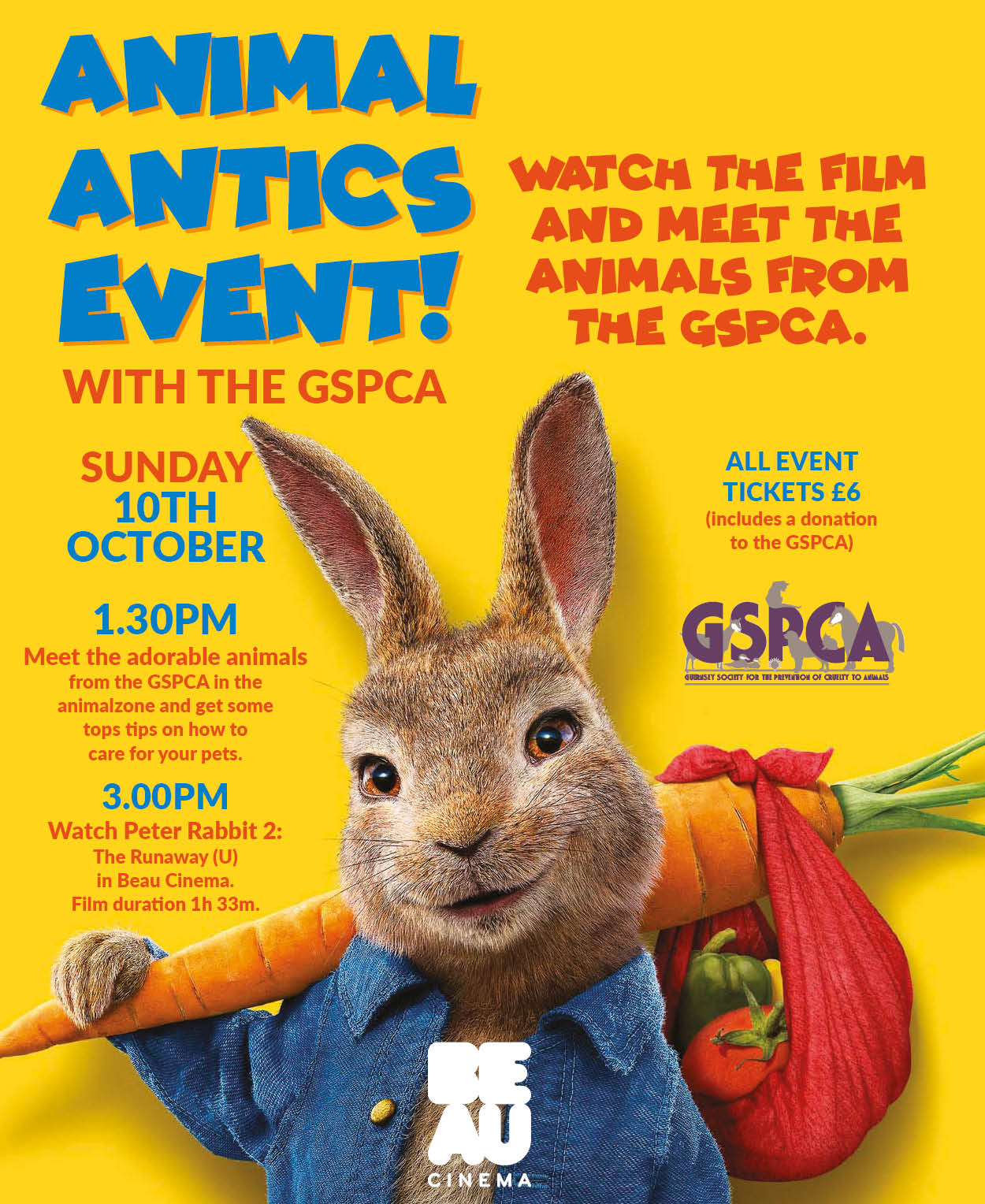 Peter Rabbit 2 and Animal Antics Event with the GSPCA - Guernsey with Kids