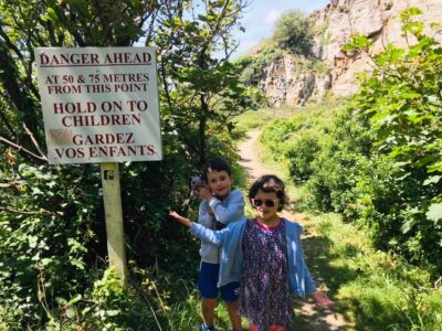 Window In the Rock Hold on to Children Sign Sark